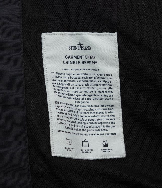 Чоловіча куртка STONE ISLAND GARMENT DYED CRINKLE REPS NY 1542822 V0029, колір чорний | Ціна 34999 грн, фото 7