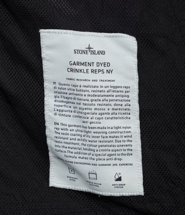 Чоловіча куртка STONE ISLAND GARMENT DYED CRINKLE REPS NY 1540522 V0029, колір чорний | Ціна 35999 грн, фото 8
