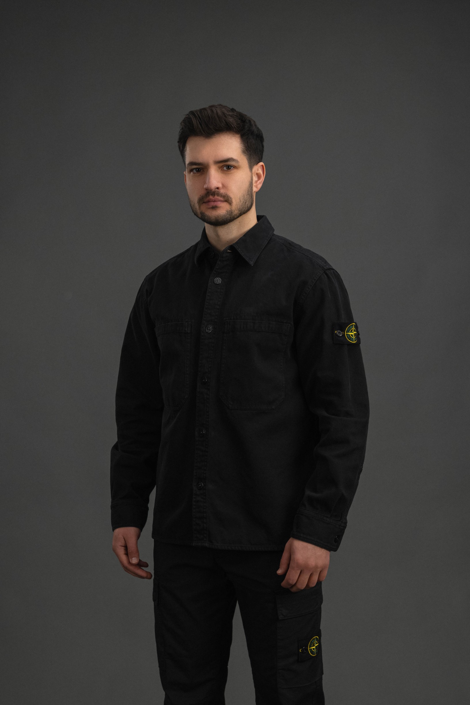 Чоловічий оверширт STONE ISLAND 151200025-S0184 V0129, колір чорний