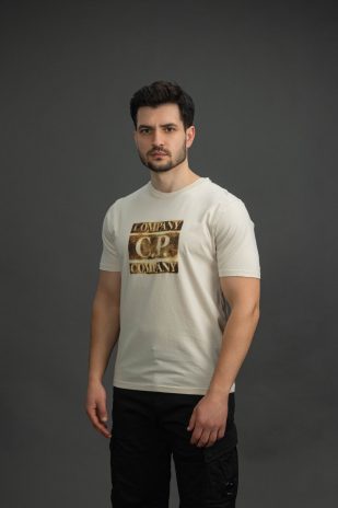 Чоловіча футболка C.P. COMPANY CMTS141A 110579W COL:114, колір бежевий