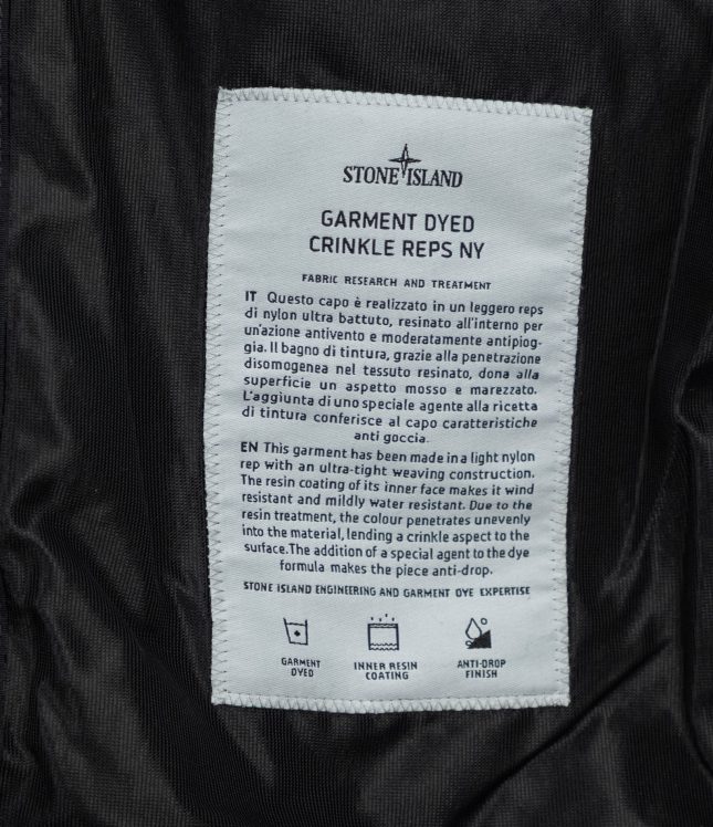 Чоловіча куртка STONE ISLAND GARMENT DYED CRINKLE REPS NY 154100001-S0A23 V0029, колір чорний | Ціна 35999 грн, фото 8