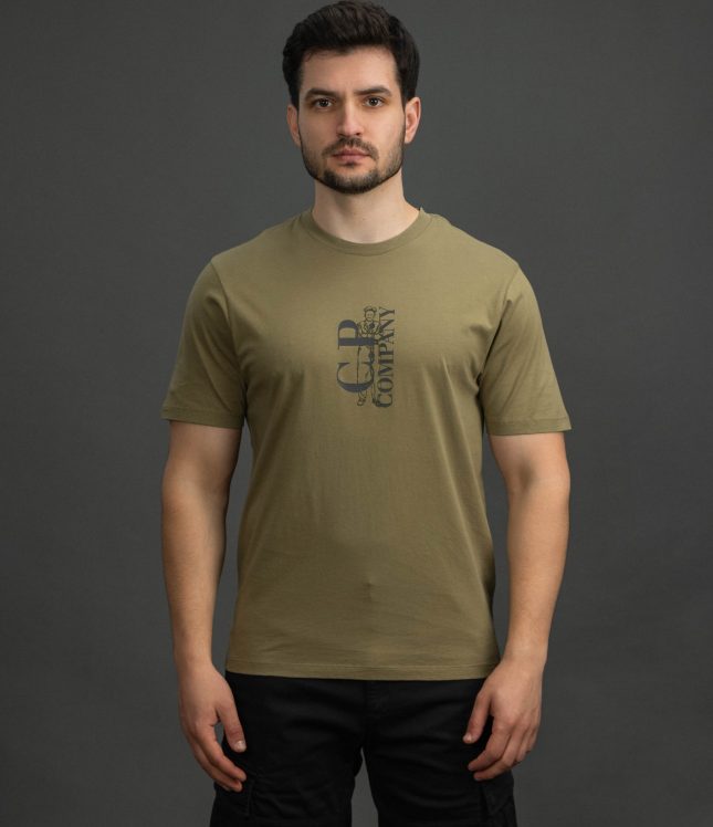 Чоловіча футболка C.P. COMPANY CMTS084A 005100W COL:644, колір зелений | Ціна 4399 грн, фото 2