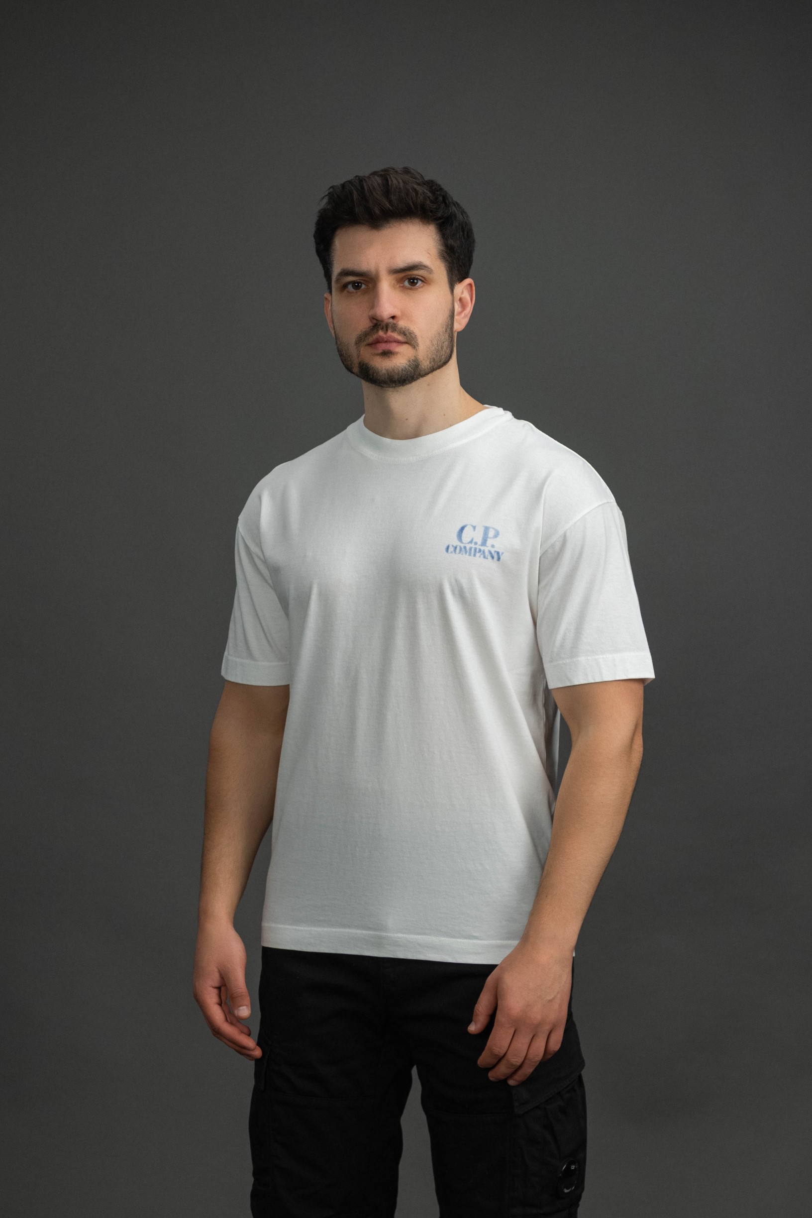 Чоловіча футболка C.P. COMPANY CMTS143A 110579W COL:103, колір білий