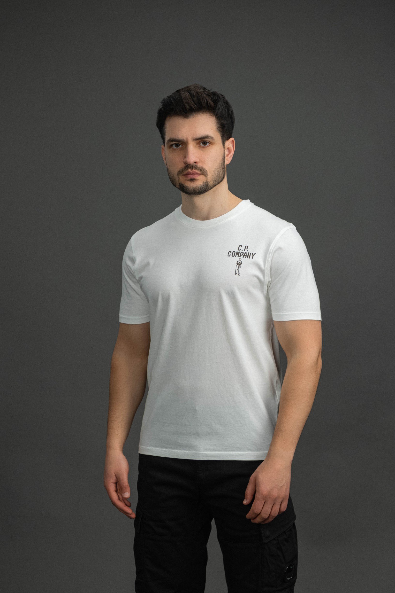 Чоловіча футболка C.P. COMPANY CMTS174A 110579W COL:103, колір білий