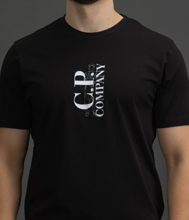 Чоловіча футболка C.P. COMPANY CMTS084A 005100W COL:999, колір чорний | Ціна 5499 грн, фото 3
