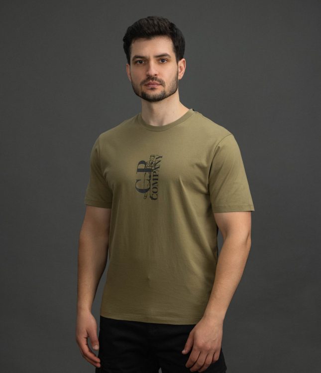 Чоловіча футболка C.P. COMPANY CMTS084A 005100W COL:644, колір зелений | Ціна 4399 грн, фото 1
