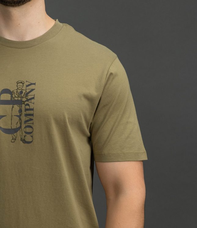 Чоловіча футболка C.P. COMPANY CMTS084A 005100W COL:644, колір зелений | Ціна 4399 грн, фото 4