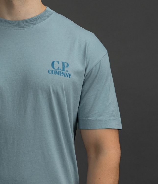 Чоловіча футболка C.P. COMPANY CMTS143A 110579W COL:809, колір блакитний | Ціна 5199 грн, фото 4