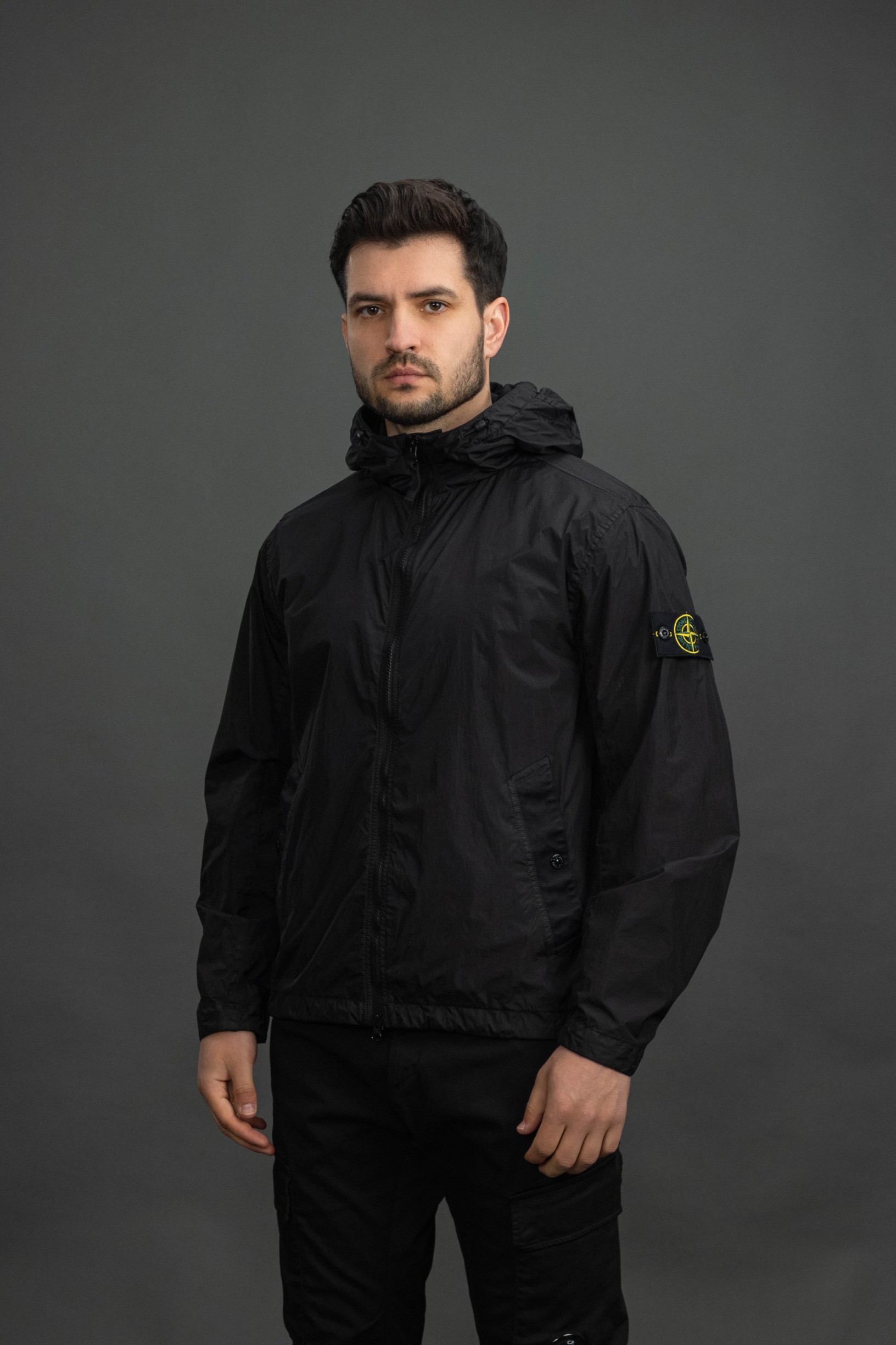 Чоловіча куртка STONE ISLAND GARMENT DYED CRINKLE REPS NY 154100001-S0A23 V0029, колір чорний