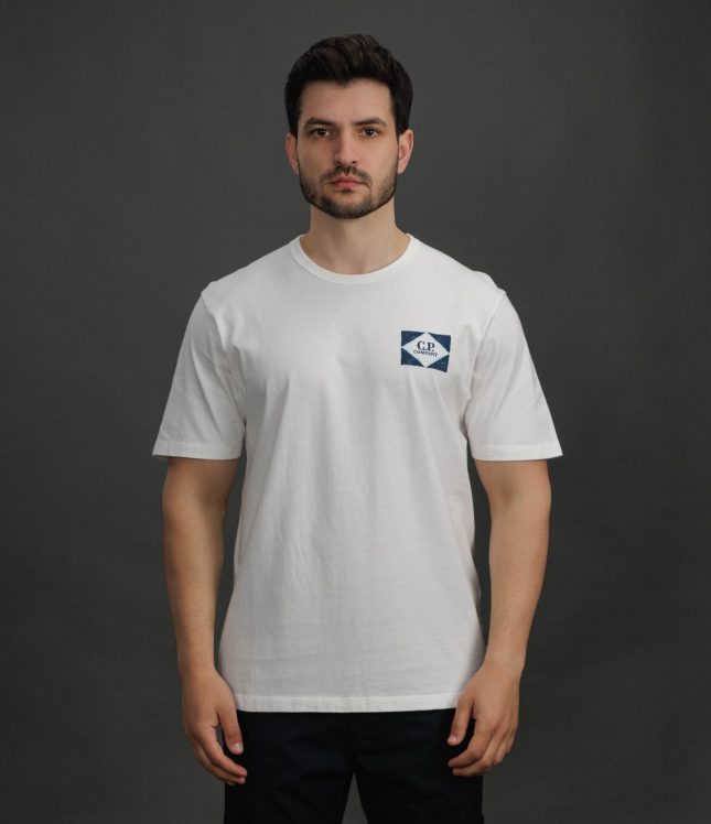 Чоловіча футболка C.P. COMPANY CMTS267A 110656W COL:103, колір білий | Ціна 7199 грн, фото 2
