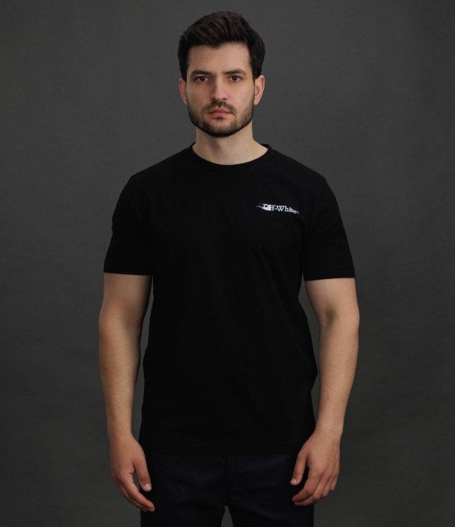 Чоловіча футболка OFF-WHITE OMAA027F25JER007 1001, колір чорний | Ціна 16999 грн, фото 2