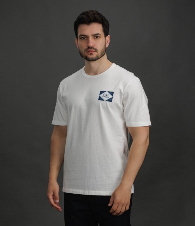 Чоловіча футболка C.P. COMPANY CMTS267A 110656W COL:103, колір білий | Ціна 7199 грн, фото 1