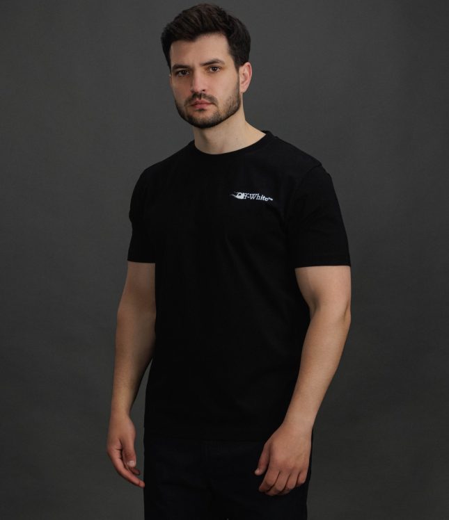 Чоловіча футболка OFF-WHITE OMAA027F25JER007 1001, колір чорний | Ціна 16999 грн, фото 1