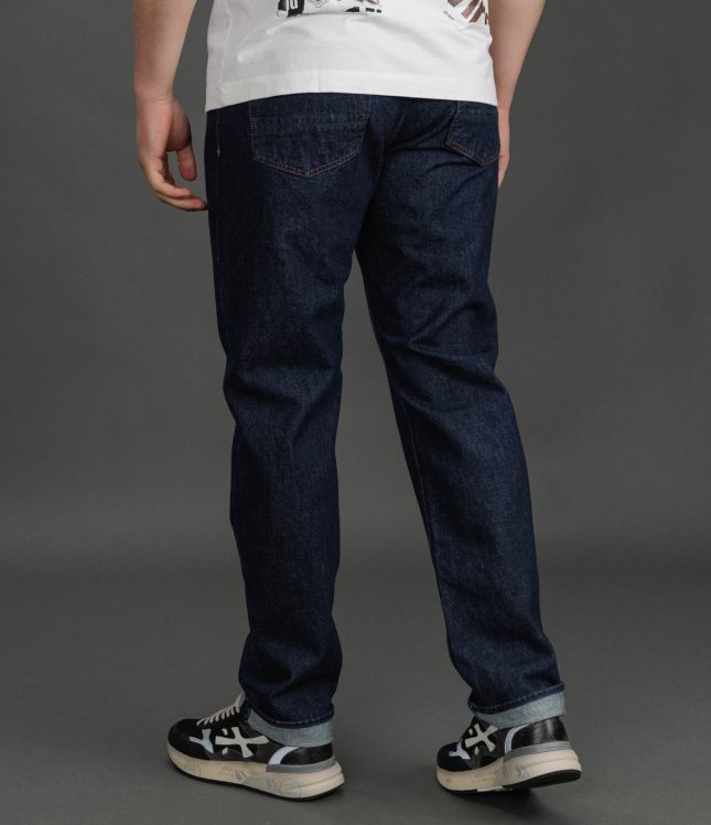 Чоловічі штани STONE ISLAND INDIGO DENIM-RINSED STRAIGHT 14J100005-S00J7 VJ201, колір синій | Ціна 20499 грн, фото 5