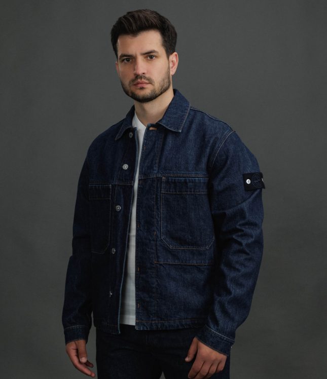 Чоловічий оверширт STONE ISLAND INDIGO DENIM-RINSED BLEACHED 144100006-S00J7 VJ201, колір синій | Ціна 35499 грн, фото 1