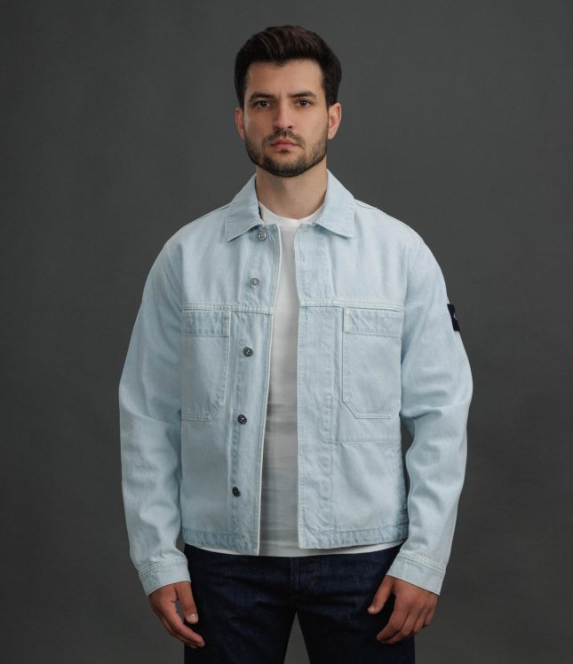 Чоловічий оверширт STONE ISLAND INDIGO DENIM-ULTRA BLEACHED 144100006-S00J7 VJ203, колір блакитний | Ціна 35499 грн, фото 2