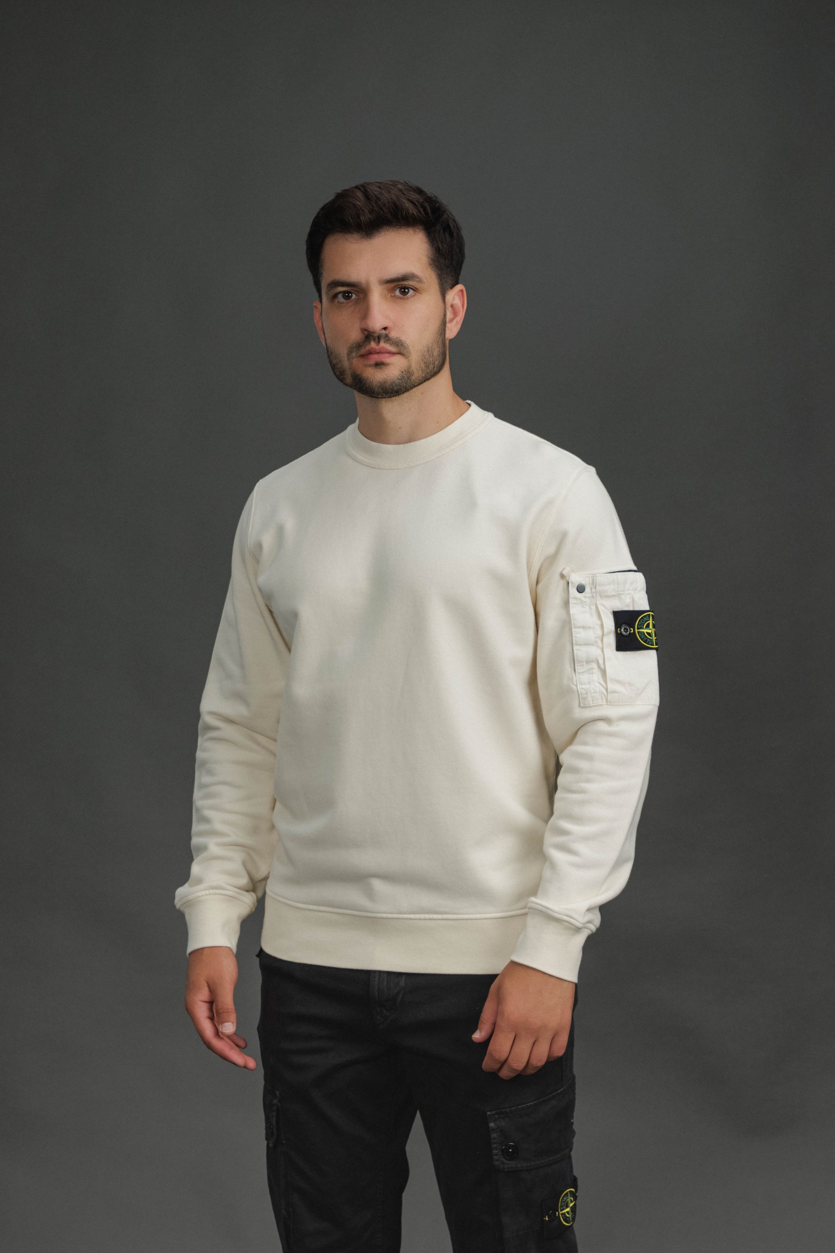 Чоловічий світшот STONE ISLAND 156100019-S0410 V0093, колір бежевий