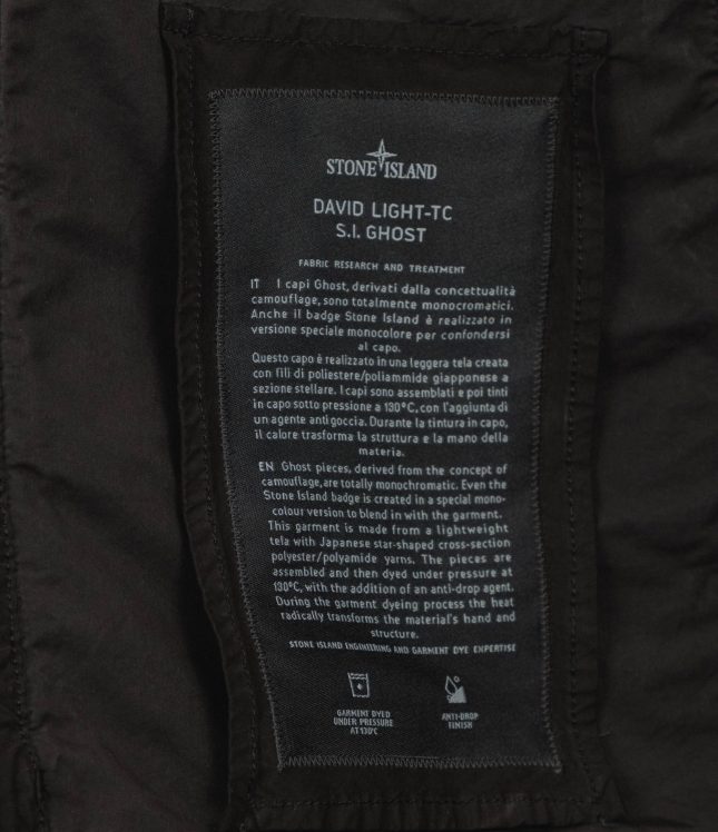 Чоловіча куртка STONE ISLAND DAVID LIGHT-TC S.I. GHOST 154100036-S0F33 V0029, колір чорний | Ціна 53499 грн, фото 8