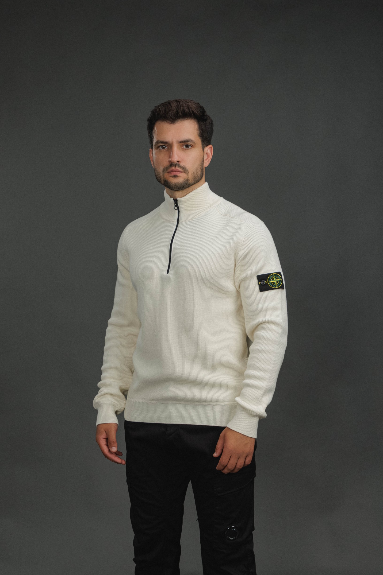 Чоловічий светр STONE ISLAND 155100124-S00D8 V0093, колір бежевий