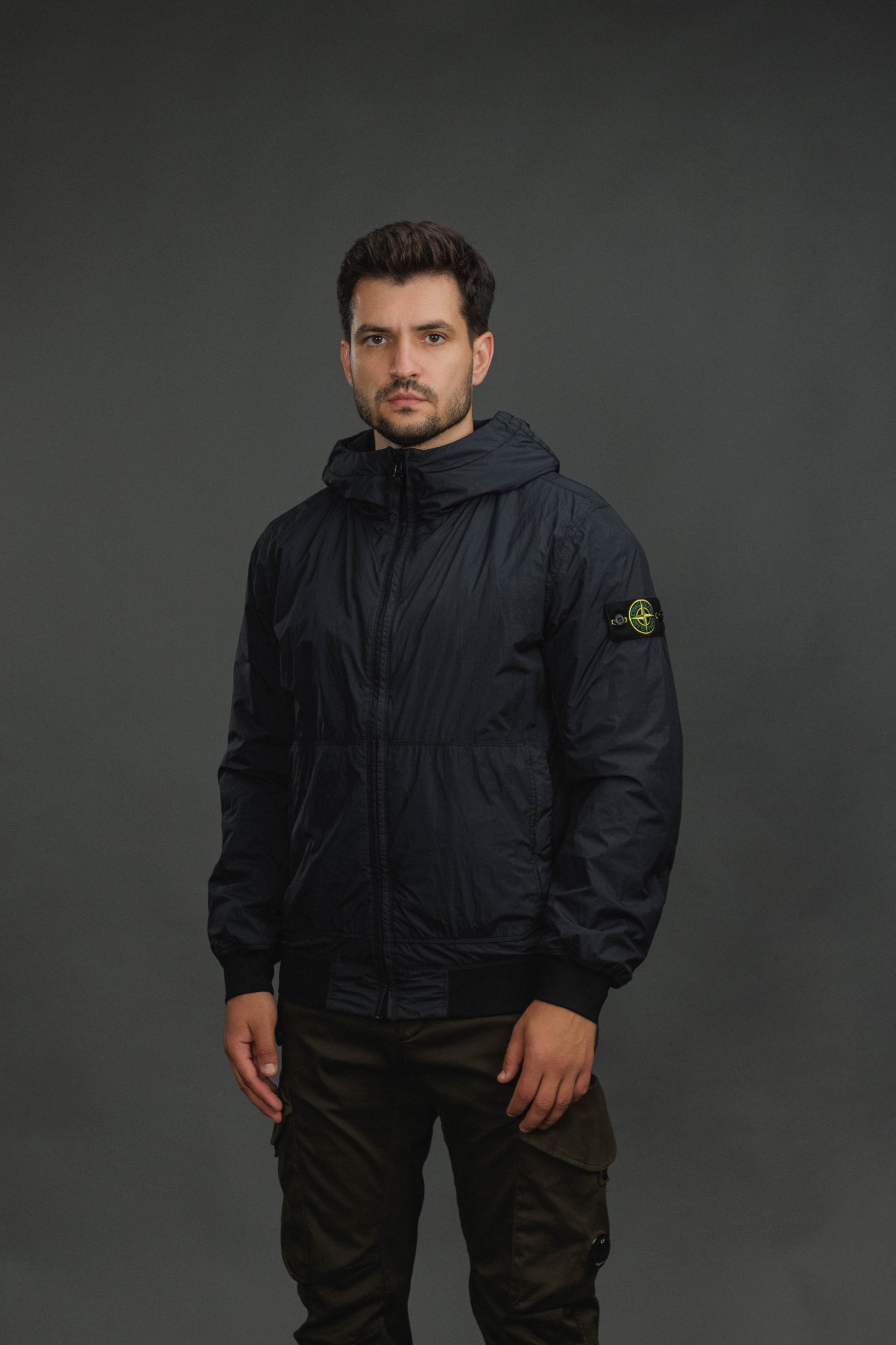 Чоловіча куртка STONE ISLAND GARMENT DYED CRINKLE REPS NY 154100110-S0A23 V0020, колір синій