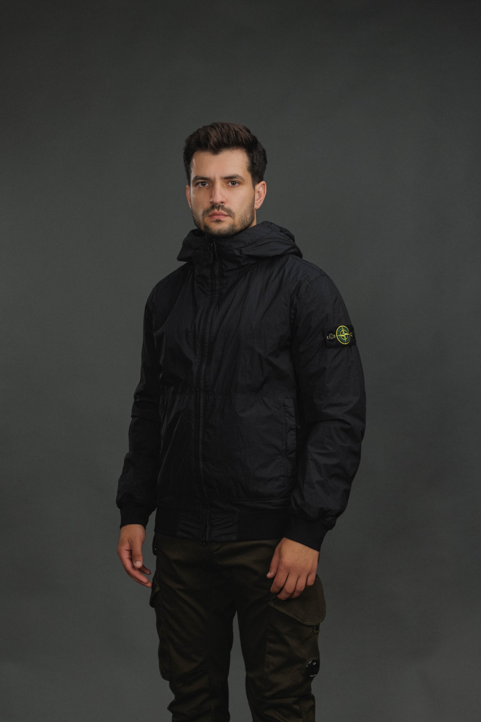 Чоловіча куртка STONE ISLAND GARMENT DYED CRINKLE REPS NY 154100110-S0A23 V0029, колір чорний