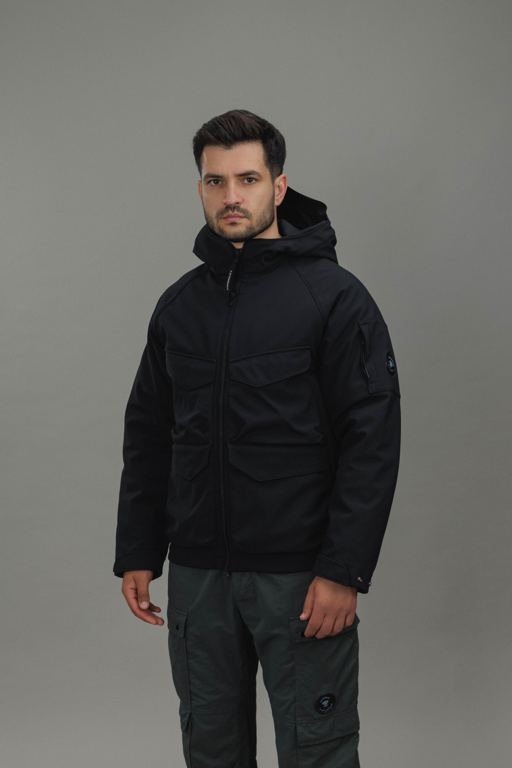 Чоловіча куртка C.P. COMPANY SHELL-R LONG JACKET CMOW004A 006097A COL:999, колір чорний