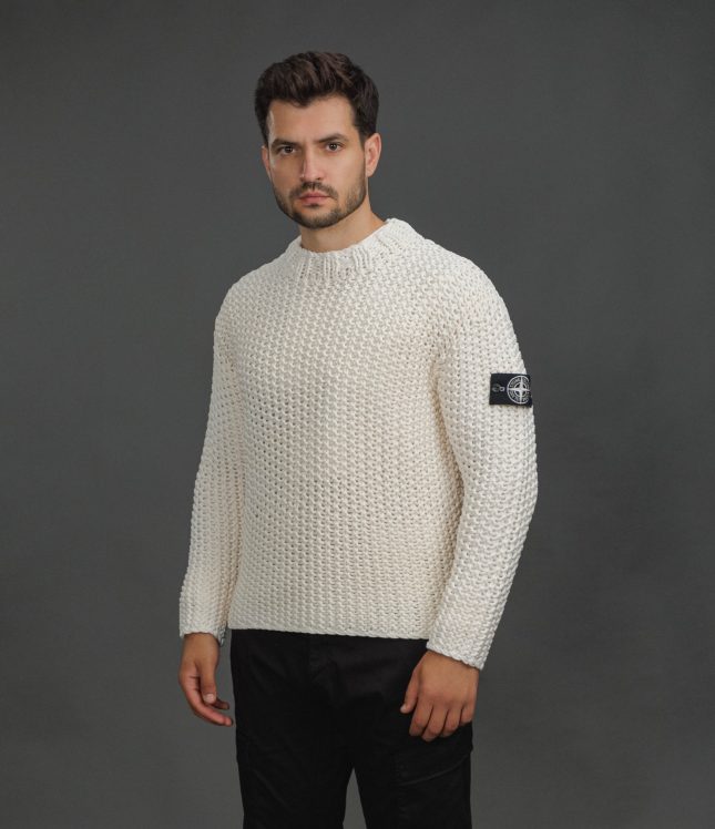 Чоловічий светр STONE ISLAND 155100057-S00W1 V0016, колір бежевий | Ціна 105499 грн, фото 3