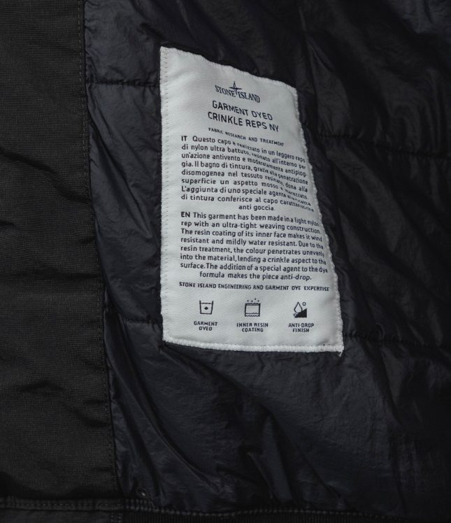 Чоловіча куртка STONE ISLAND GARMENT DYED CRINKLE REPS NY 154100110-S0A23 V0029, колір чорний | Ціна 47999 грн, фото 8
