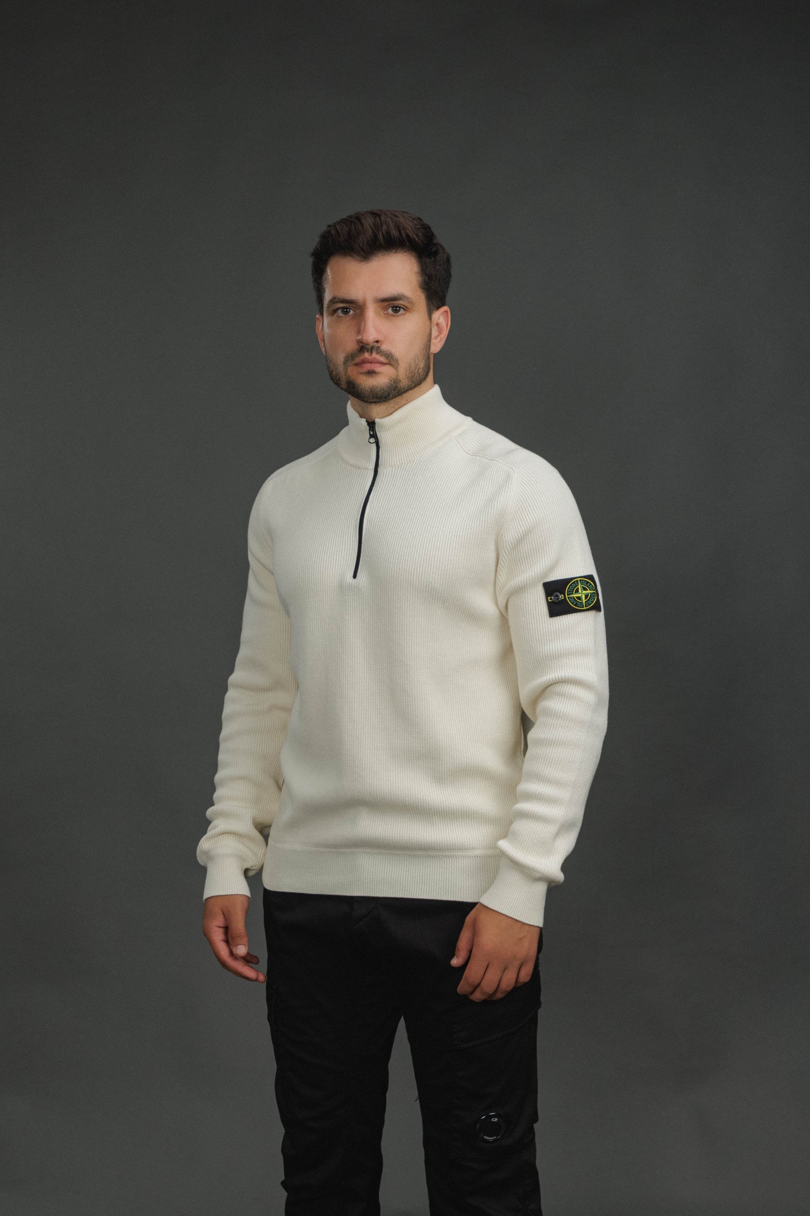 Чоловічий светр STONE ISLAND 155100124-S00D8 V0093, колір бежевий