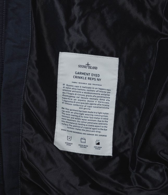 Чоловіча куртка STONE ISLAND GARMENT DYED CRINKLE REPS NY 154100001-S0A23 V0020, колір синій | Ціна 35999 грн, фото 8