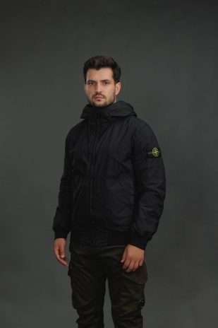 Чоловіча куртка STONE ISLAND GARMENT DYED CRINKLE REPS NY 154100110-S0A23 V0029, колір чорний