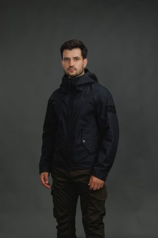 Чоловіча куртка STONE ISLAND ALL-WEATHER COTTON CANVAS S.I. GHOST 154100037-S0F01 V0029, колір чорний