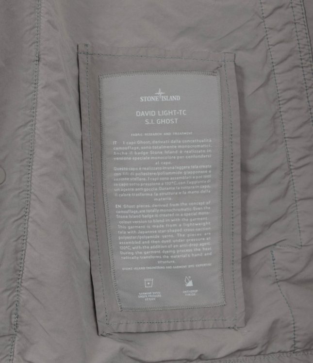 Чоловіча куртка STONE ISLAND DAVID LIGHT-TC S.I. GHOST 154100036-S0F33 V0064, колір сірий | Ціна 53499 грн, фото 8