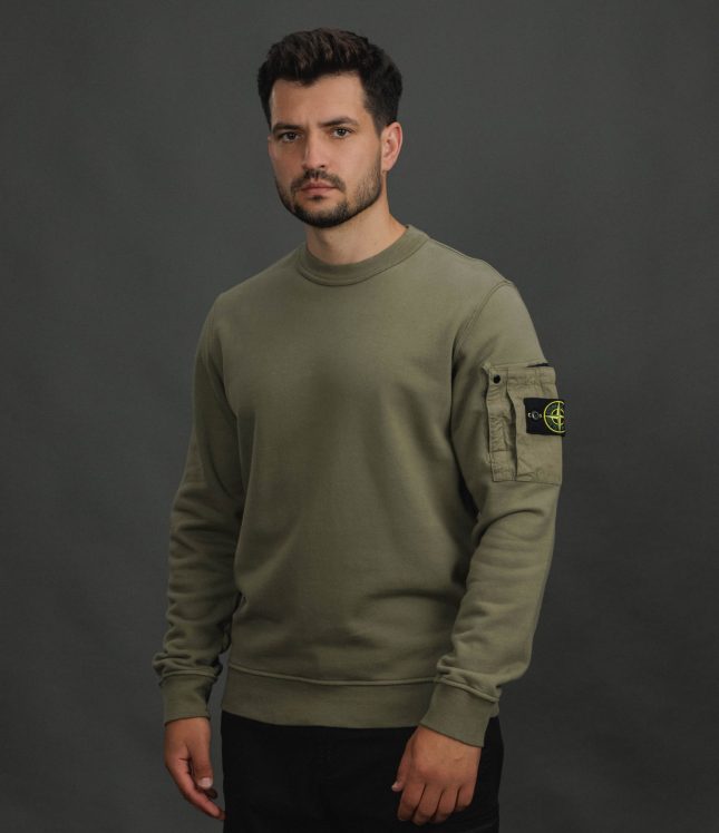 Чоловічий світшот STONE ISLAND 156100019-S0410 V005G, колір зелений | Ціна 19999 грн, фото 1