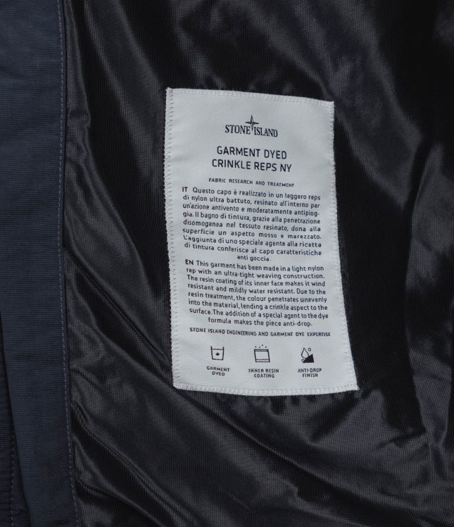 Чоловіча куртка STONE ISLAND GARMENT DYED CRINKLE REPS NY 154100001-S0A23 V0020, колір синій | Ціна 35999 грн, фото 8