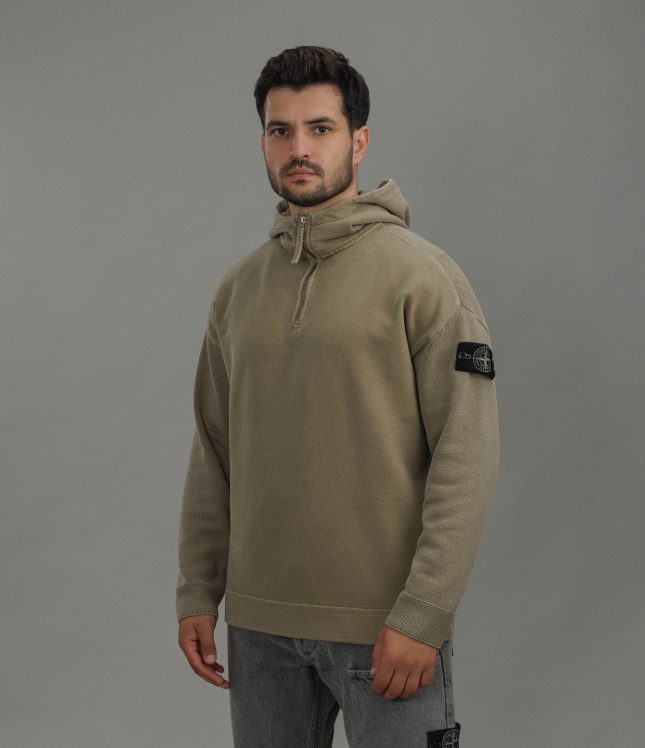 Чоловіче худі STONE ISLAND MIXED FABRIC IN MINERAL DYED 155100033-S00TB V005G, колір зелений | Ціна 47999 грн, фото 1