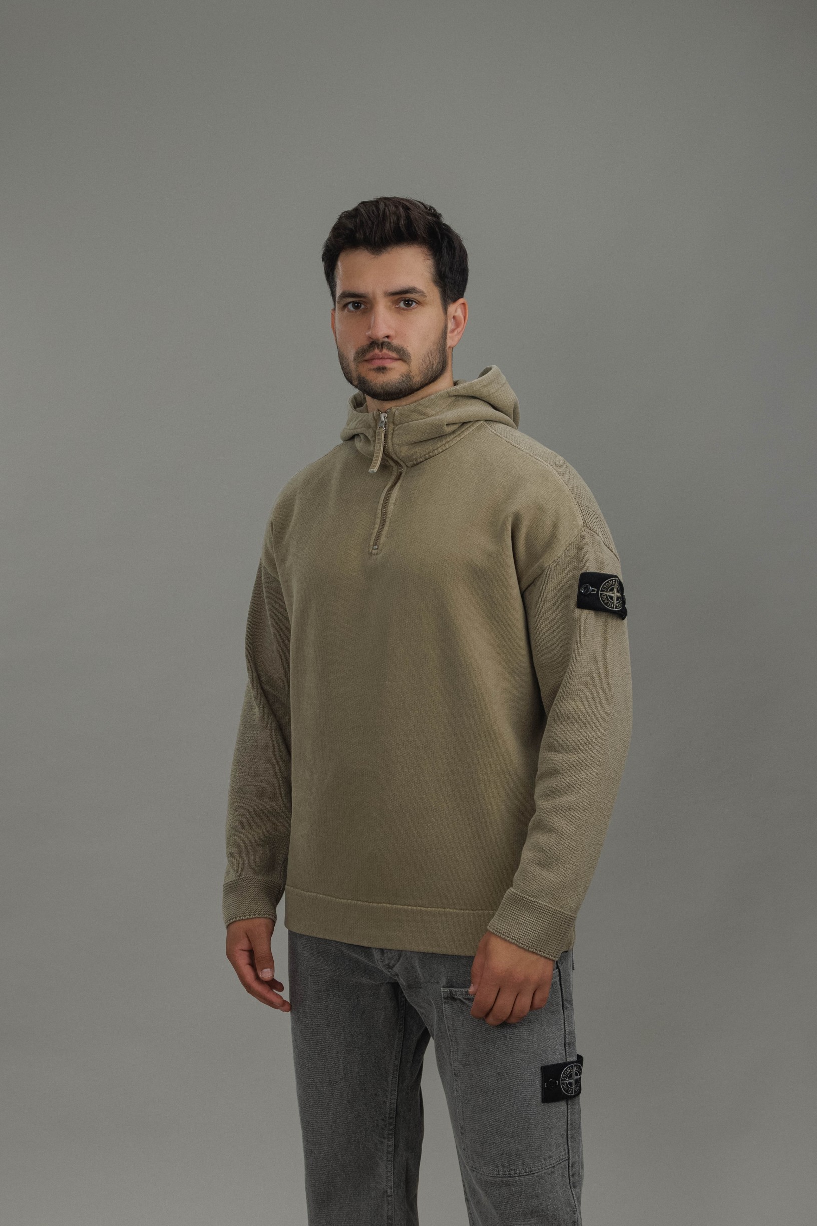 Чоловіче худі STONE ISLAND MIXED FABRIC IN MINERAL DYED 155100033-S00TB V005G, колір зелений