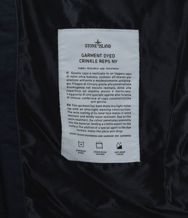 Чоловіча куртка STONE ISLAND GARMENT DYED CRINKLE REPS NY 154100001-S0A23 V0020, колір синій | Ціна 35999 грн, фото 8