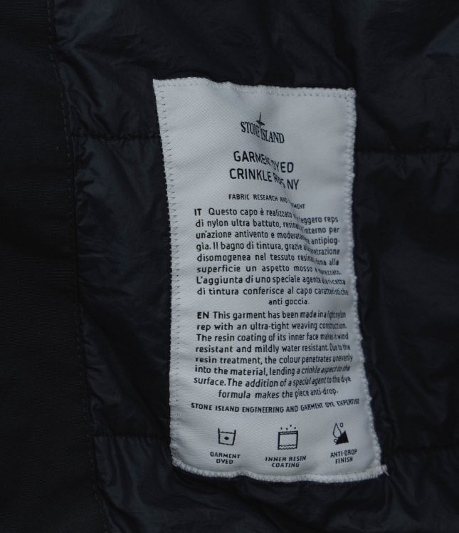 Чоловіча куртка STONE ISLAND GARMENT DYED CRINKLE REPS NY 154100110-S0A23 V0020, колір синій | Ціна 47999 грн, фото 8