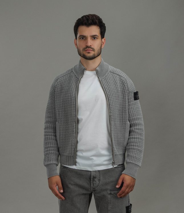 Чоловічий светр STONE ISLAND MINERAL DYED 155100034-S00TC V0060, колір сірий | Ціна 51499 грн, фото 3
