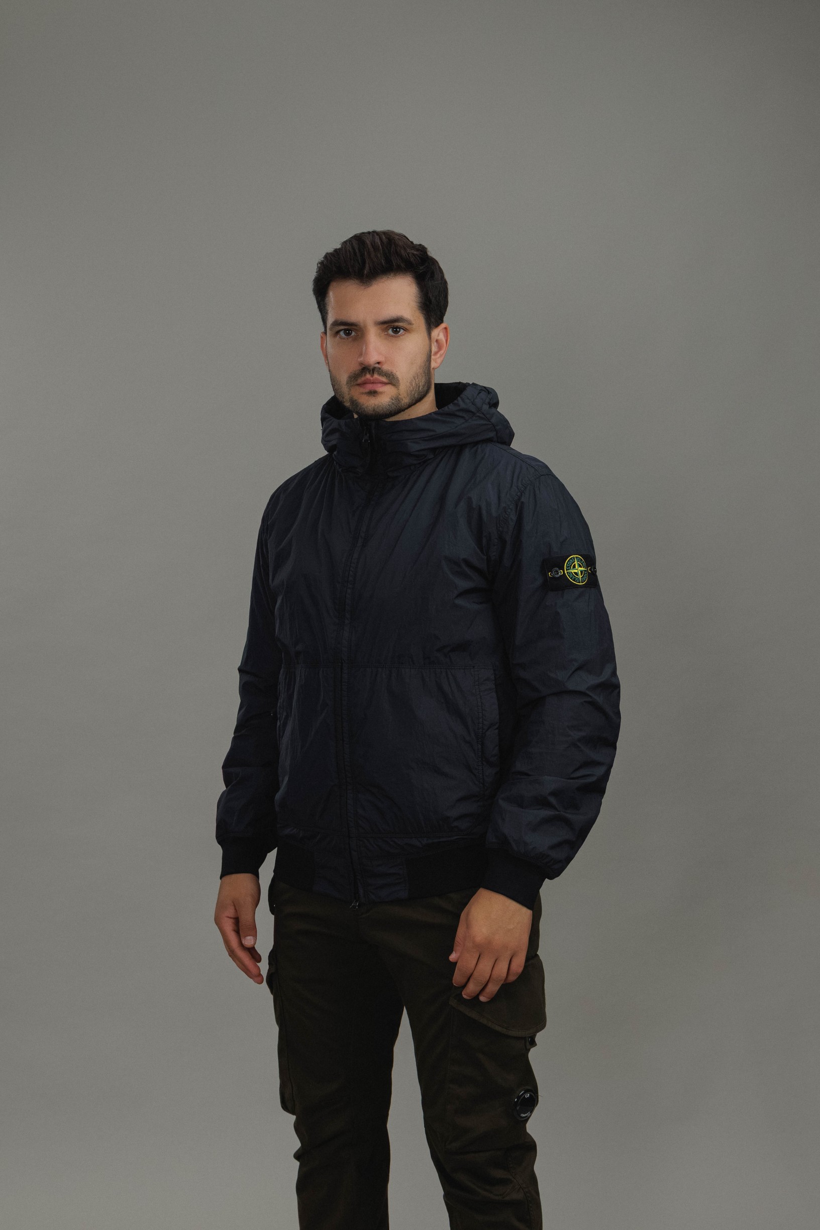 Чоловіча куртка STONE ISLAND GARMENT DYED CRINKLE REPS NY 154100110-S0A23 V0020, колір синій