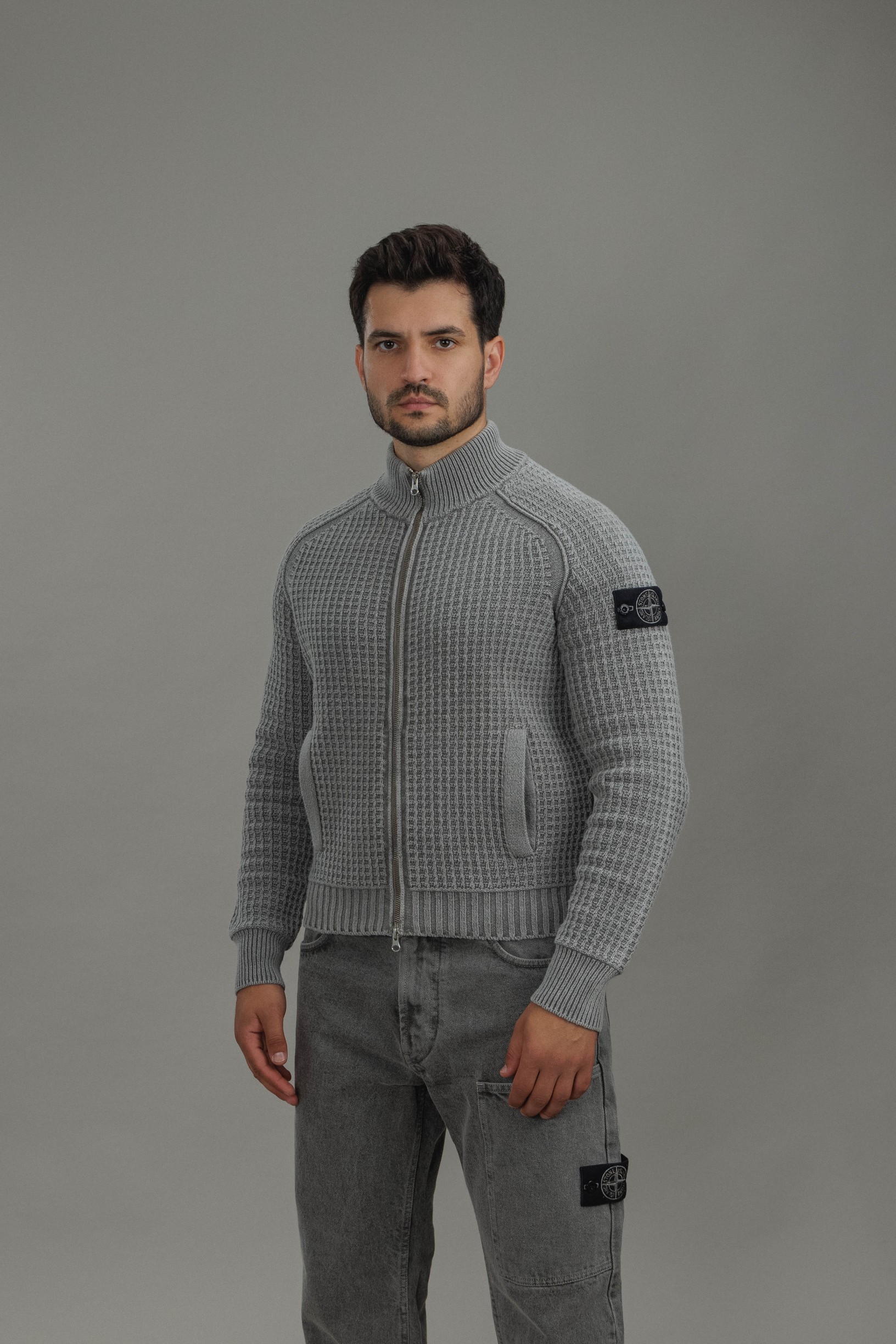 Чоловічий светр STONE ISLAND MINERAL DYED 155100034-S00TC V0060, колір сірий