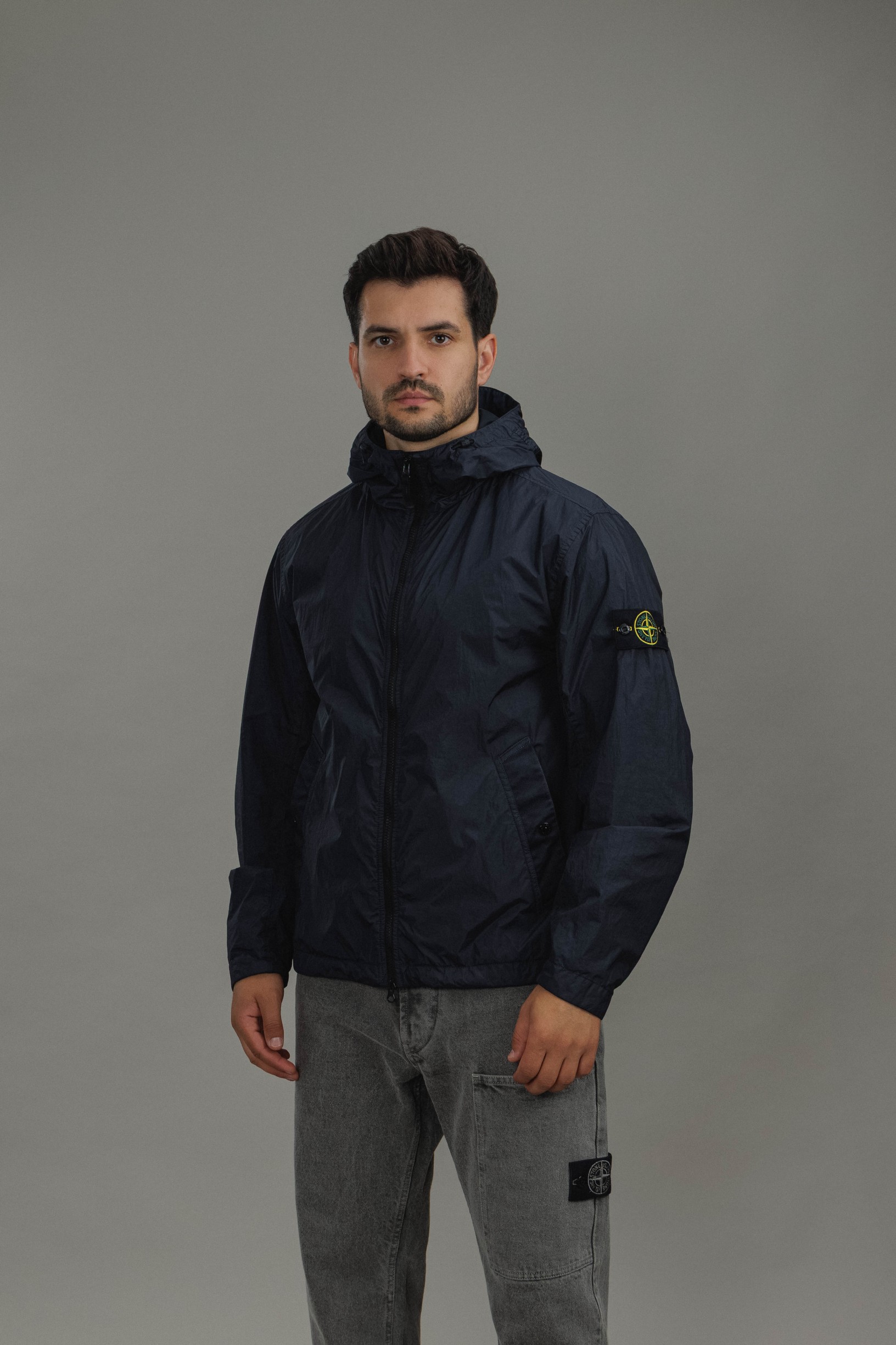 Чоловіча куртка STONE ISLAND GARMENT DYED CRINKLE REPS NY 154100001-S0A23 V0020, колір синій